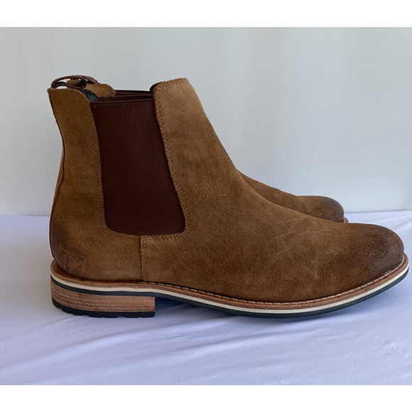 Helm The Finn Waxed Suede Chelsea Leather Boots / Size 13EE - Picture 1 of 11